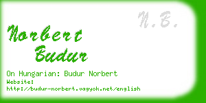 norbert budur business card